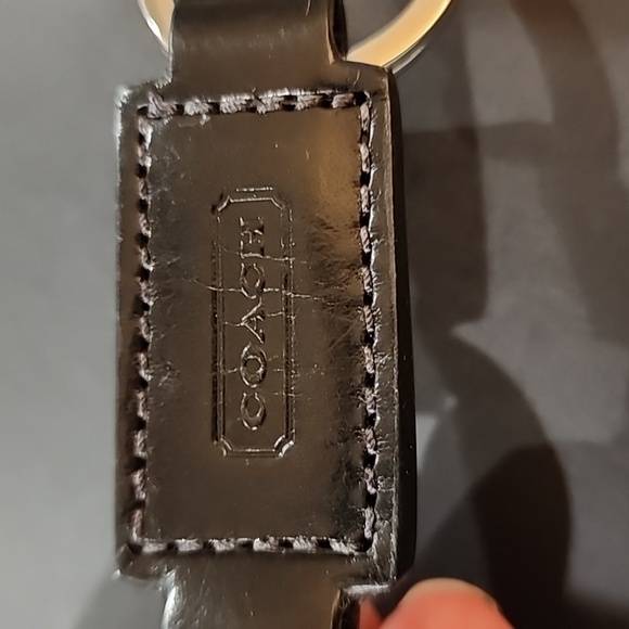 COACH Black Leather Valet Key Rings, Unisex - Picture 2 of 5